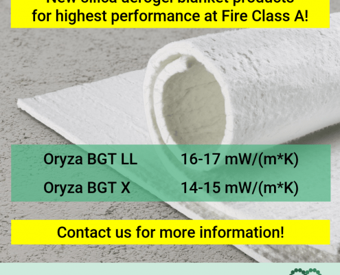 New silica aerogel blanket products Oryza BGT LL and X